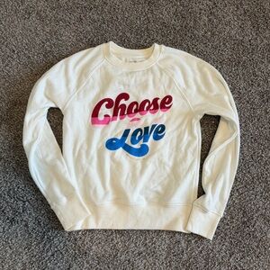 NWOT Spiritual Gangster girls Choose Love light weight sweater size small 10
